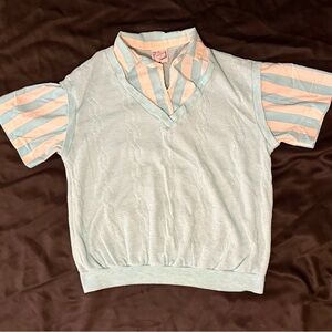 ANDEA of New York -  Striped Blue and Cream Kids Sweater Top